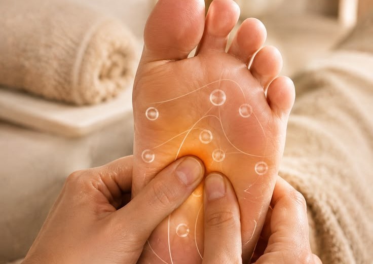 Reflexology with gel toes (4/4)