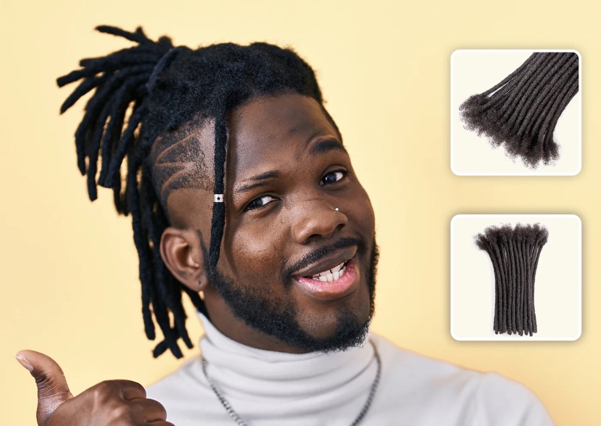 0.06cm 6" Human Hair Dreadlocks Permanent Locs Extensions Afro Dreads For Men and Women