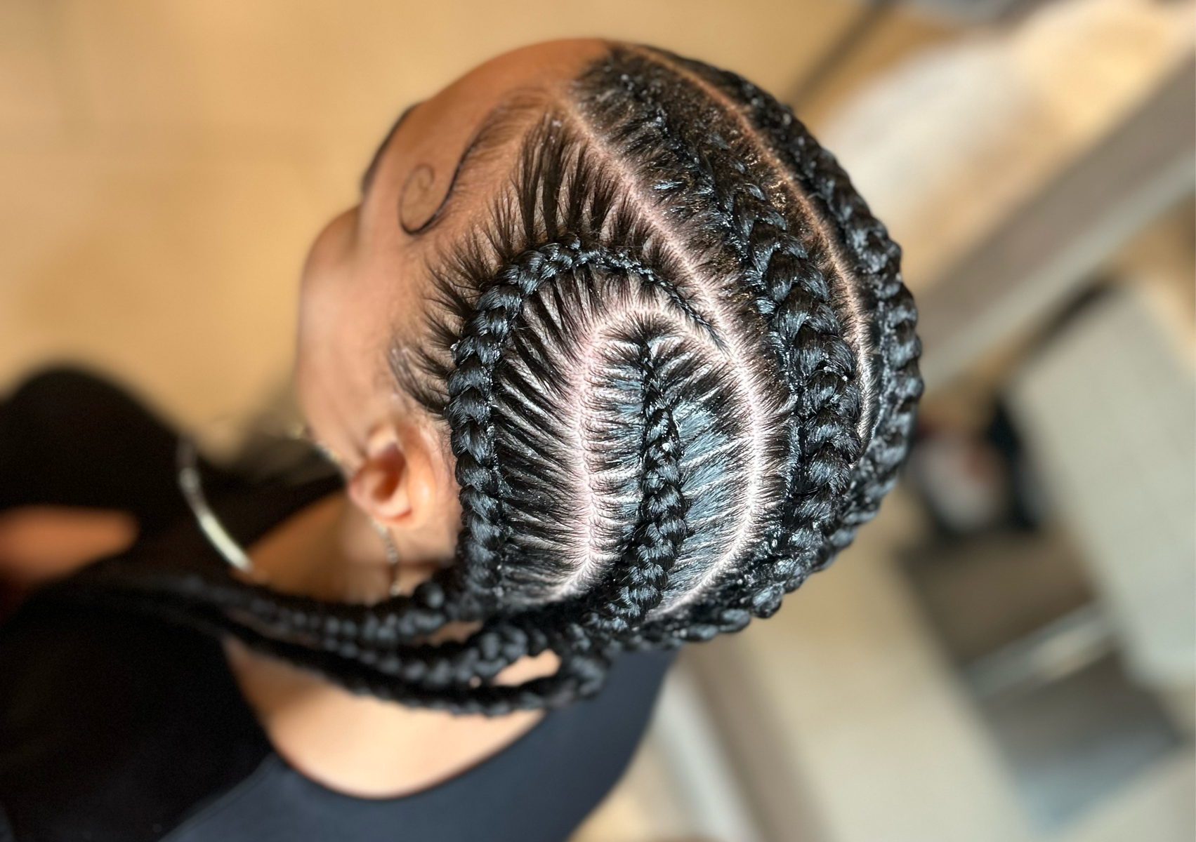 4 To 6 Braids straight With Extensions ( Client Must provide Extensions)