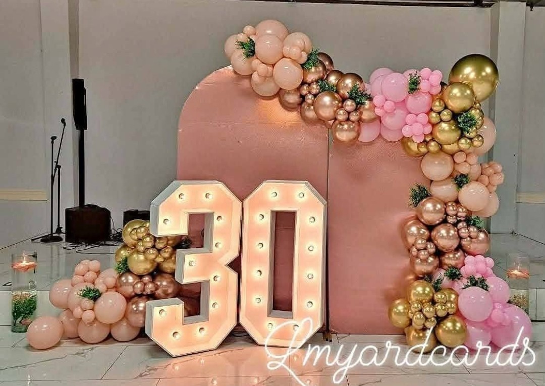 Double Chiara backdrop stands w/ balloons 