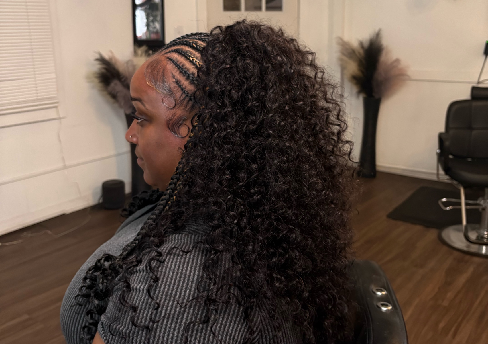 Half Sew in/half braids