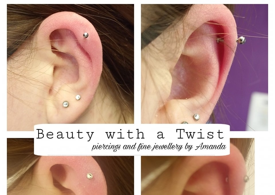 Inverse helix piercing  (cat flap)