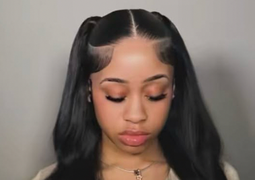 Pigtail half up half down