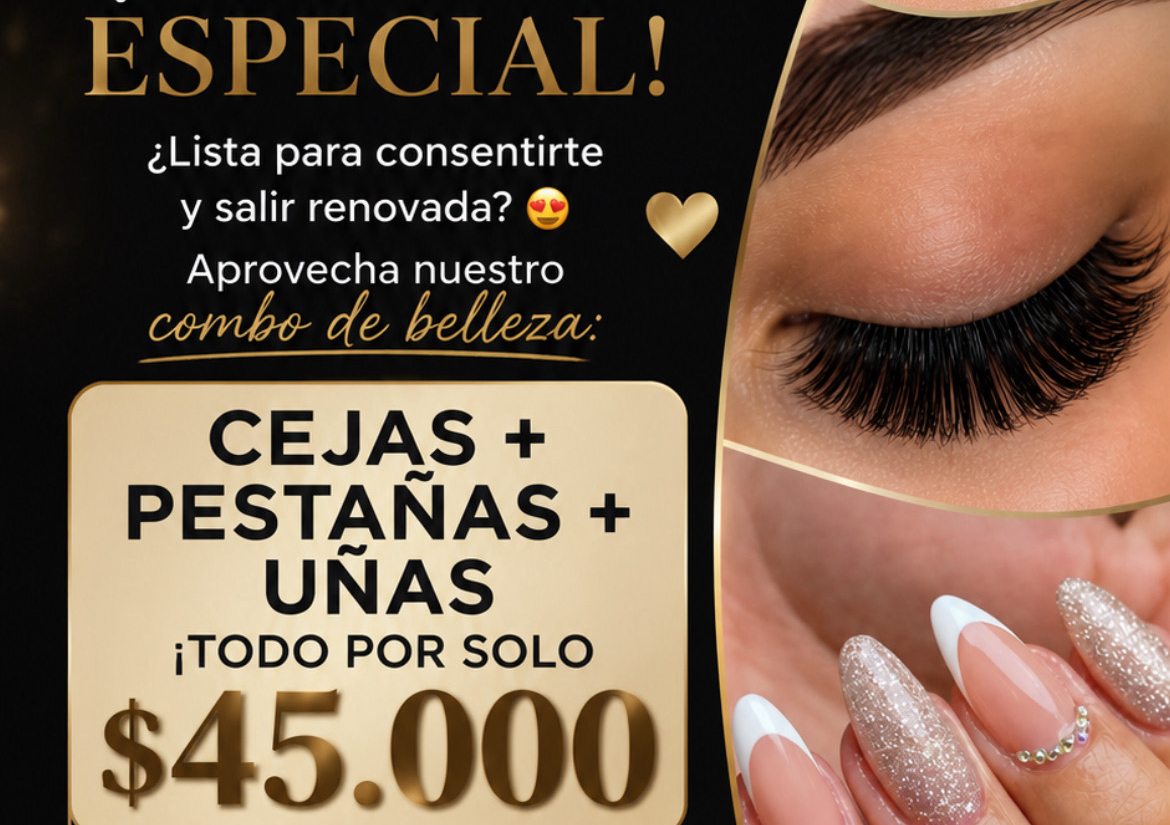 Promoción de uñas sof gel , cejas y pestañas  por 