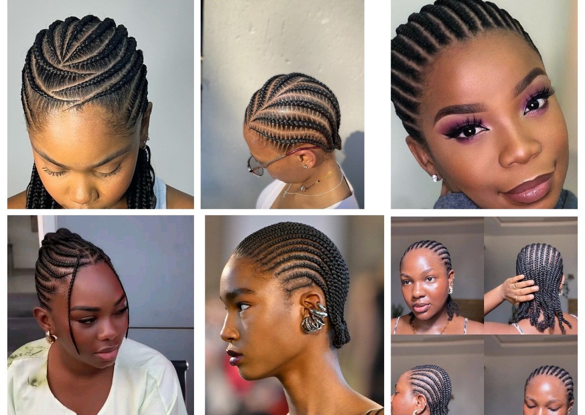 Simple Cornrows without extension -Medium size