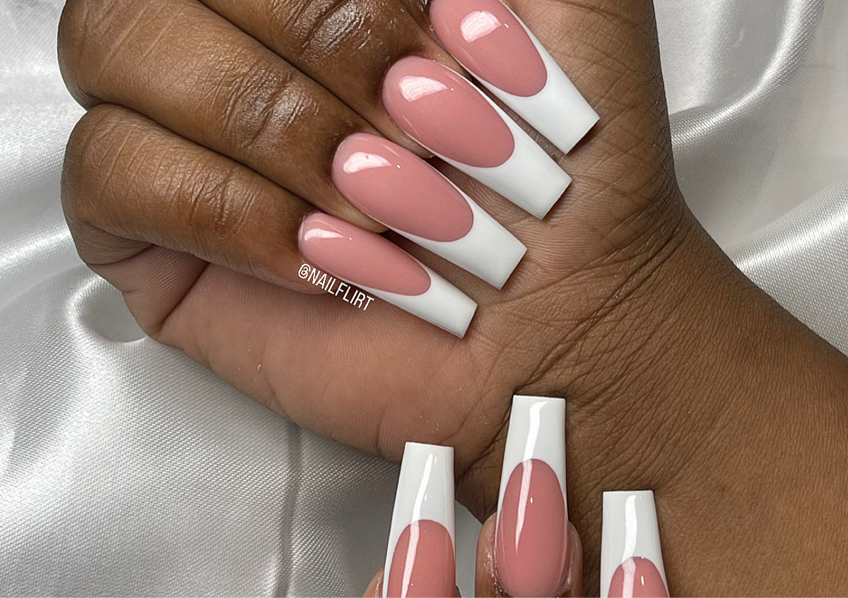 Long French Tip Fullset (square) 