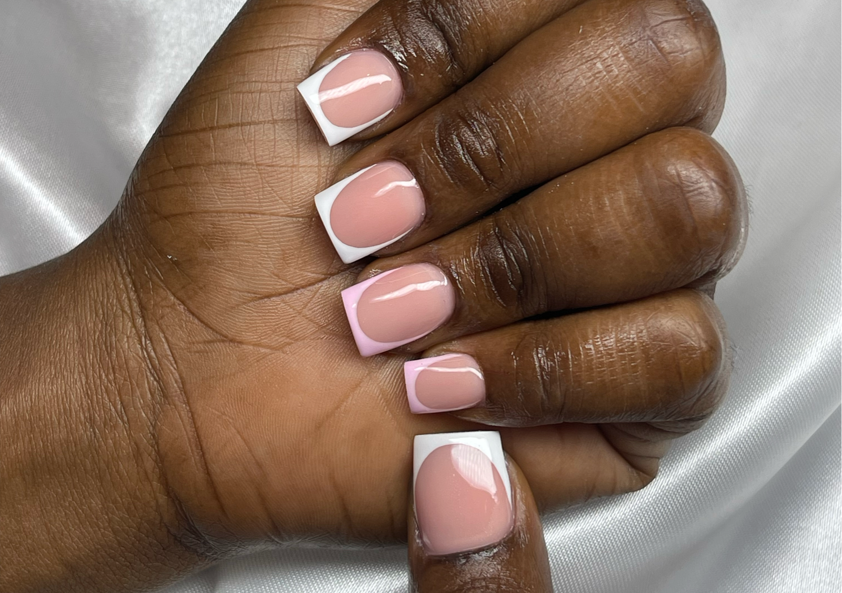 Short French Tip Fullset (square) 