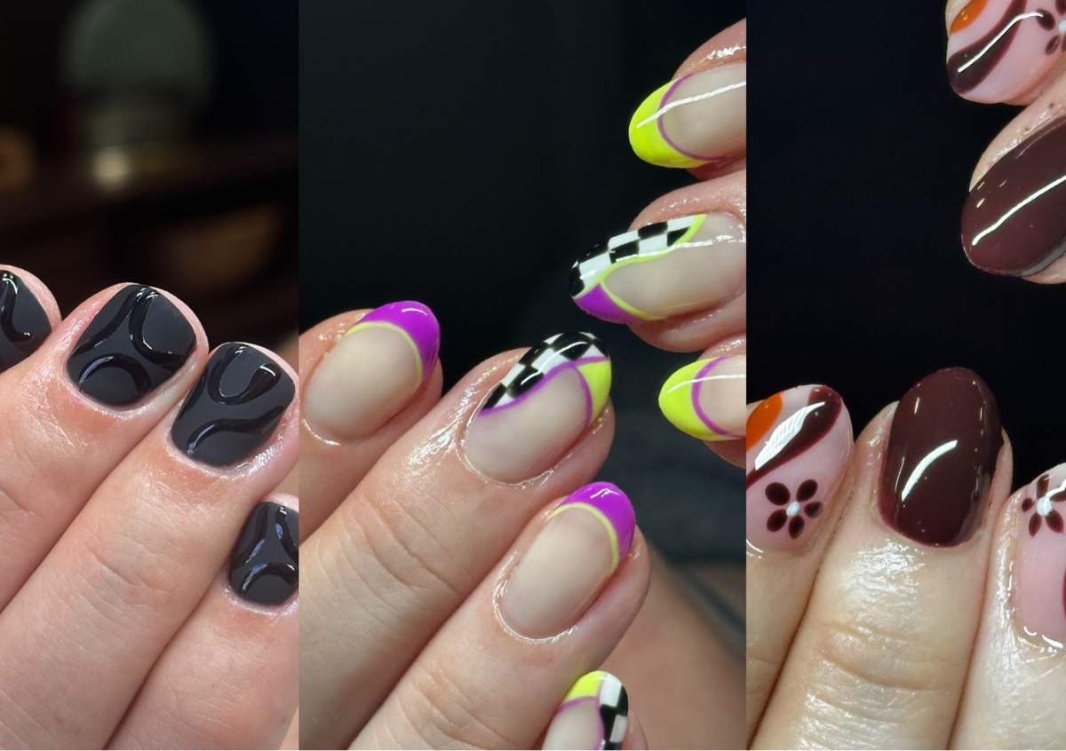 Gel polish with nail art 