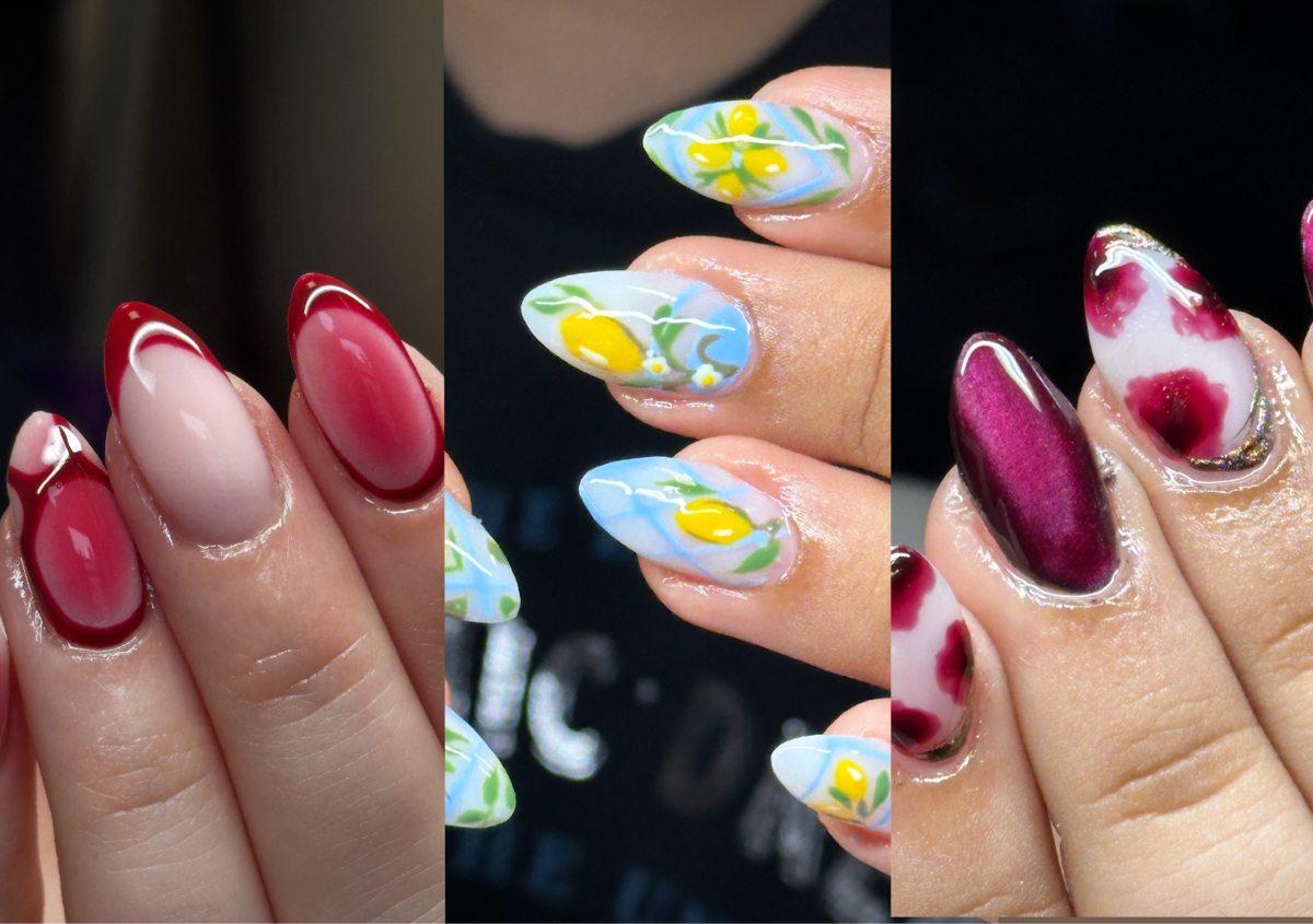 Gel extensions with nail art 