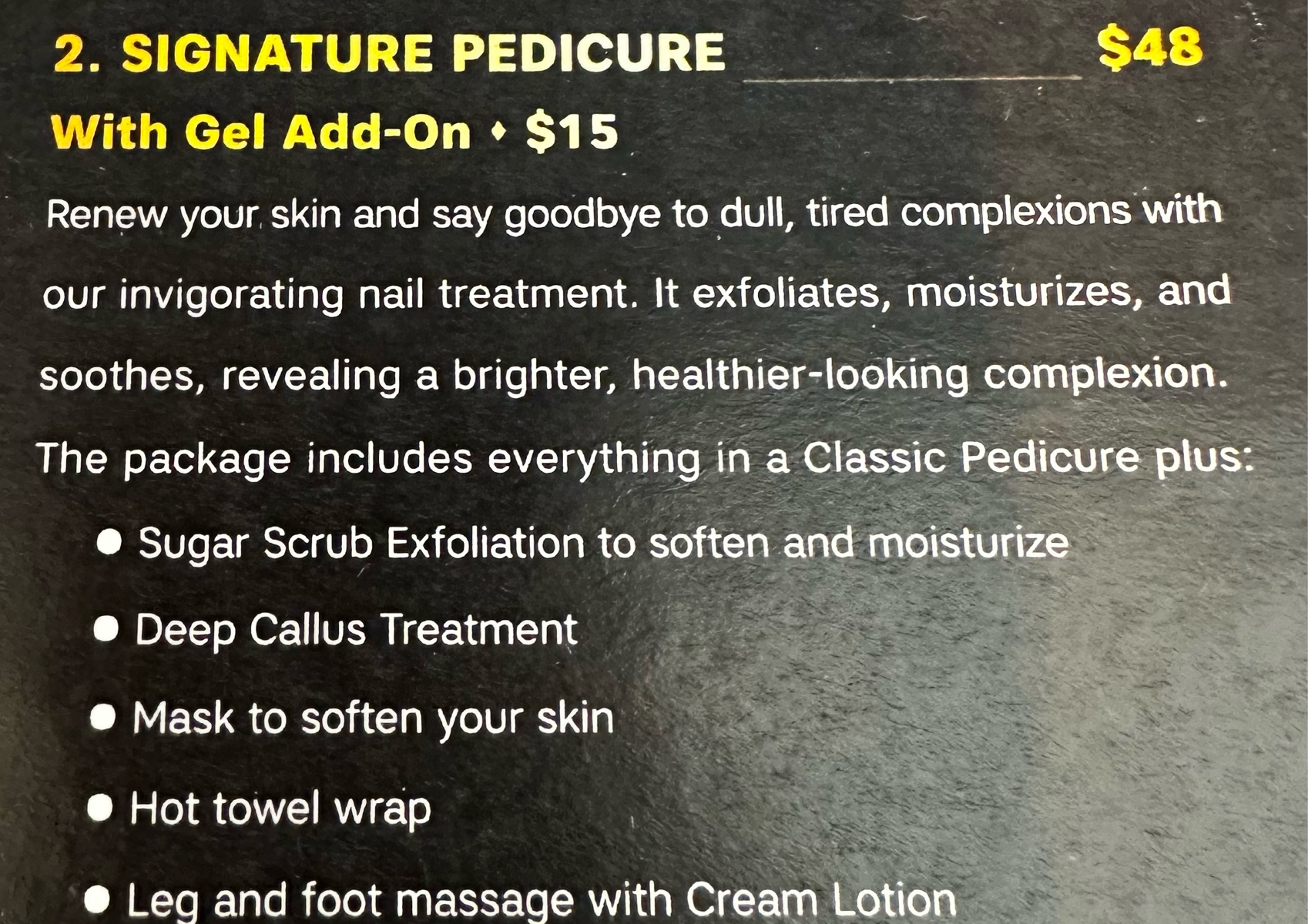 Signature pedicure 