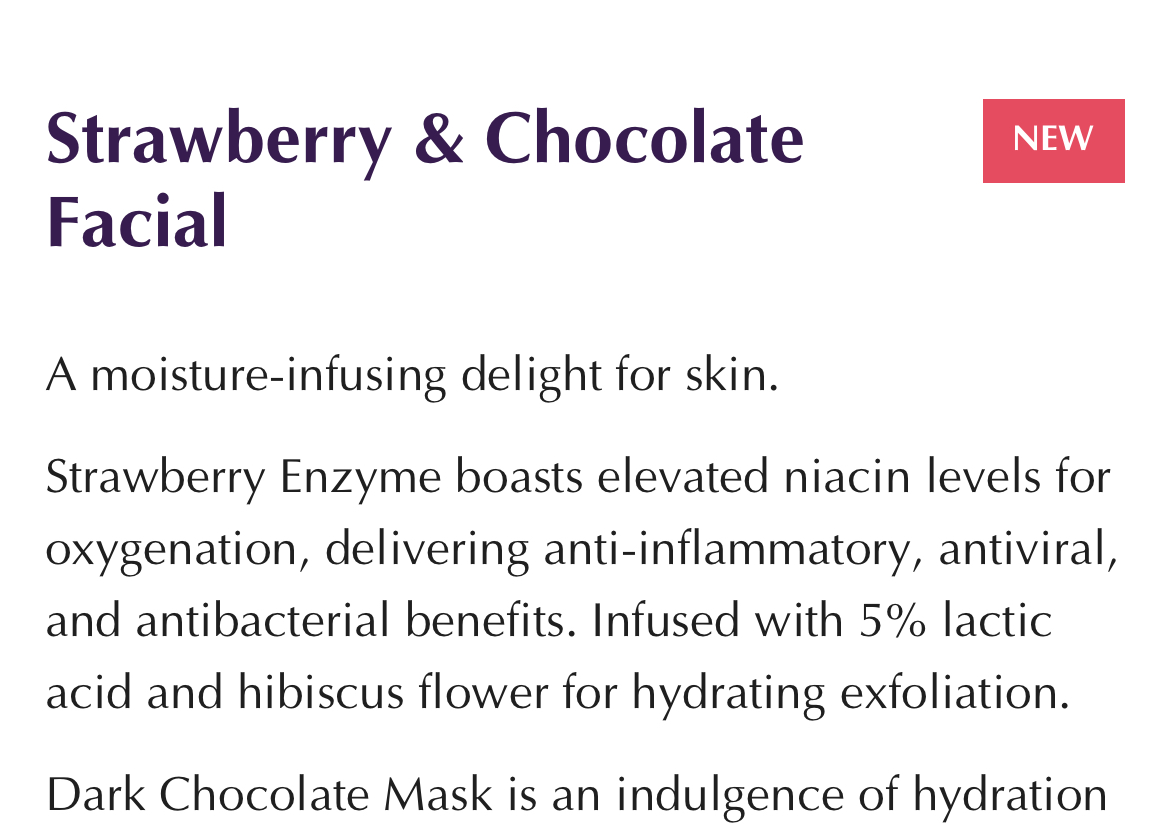 Strawberry & Dark Chocolate Deluxe Facial 🍓🍫