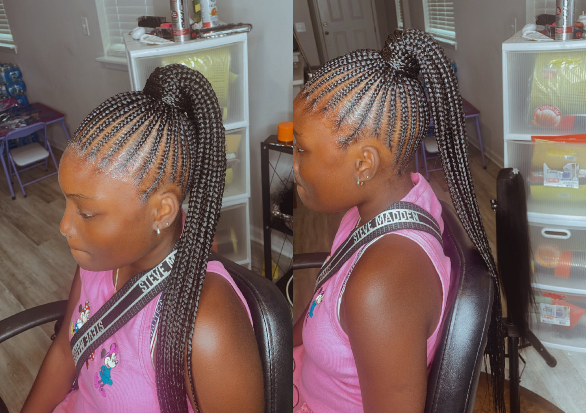  Girl stitch braid ponytail age 8yrs-14yrs 