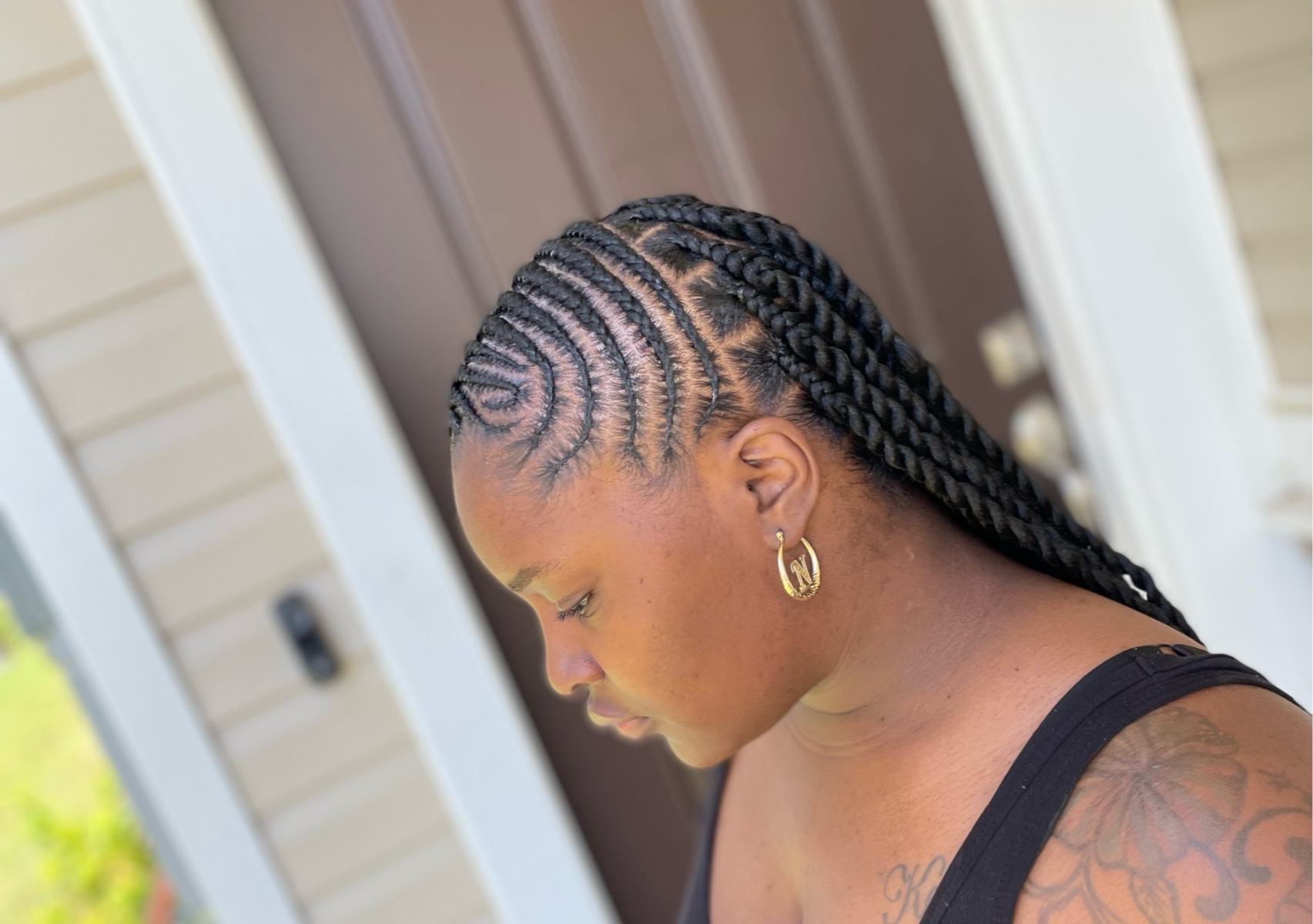 Fulani Braids with twist or knotless waist length 