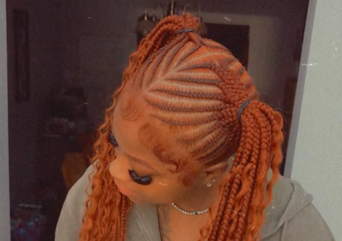 Pigtail stitch braids with boho 