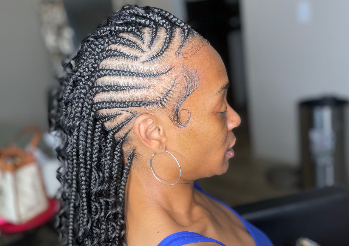 Freestyle Mohawk with boho hair 