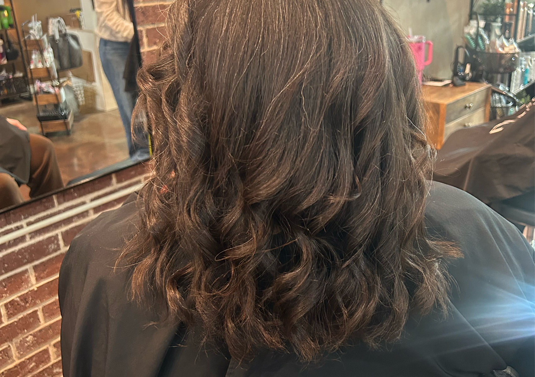 Shampoo blow dry flat iron 