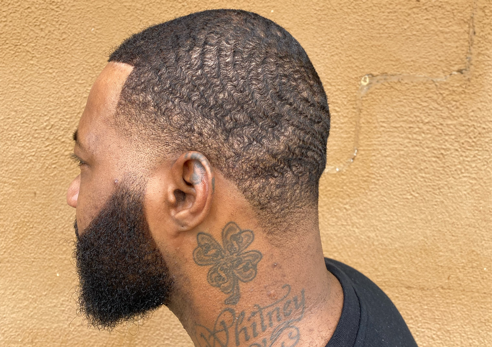 Head lineup with Temp Fade And beard trim 