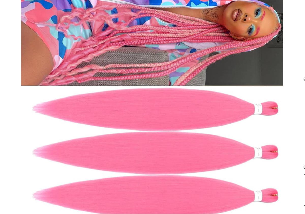 Pink braiding hair 32 inches