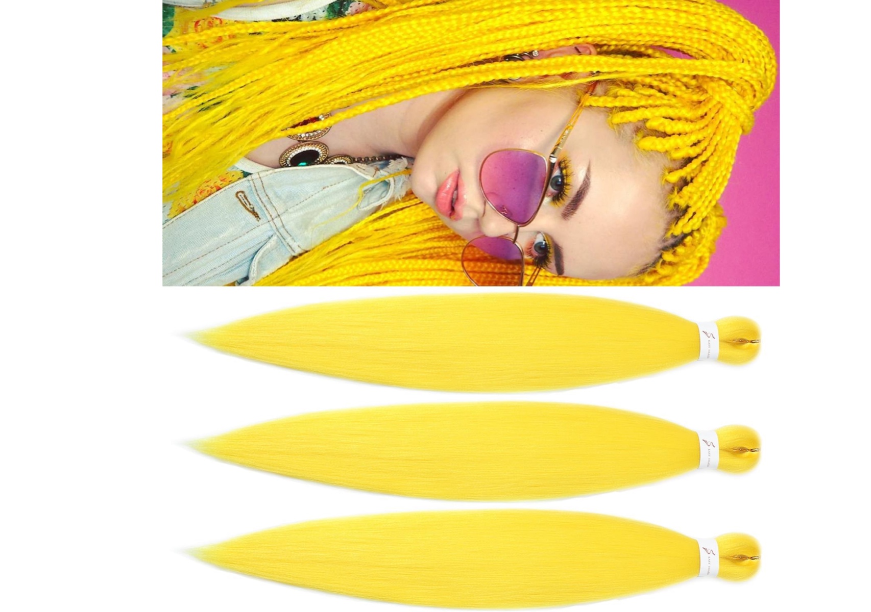 Yellow braiding hair 32 inches