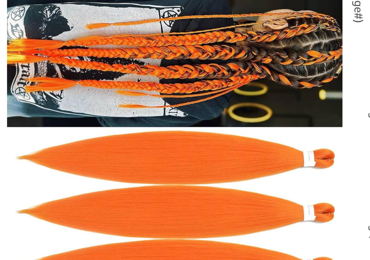 Orange braiding hair