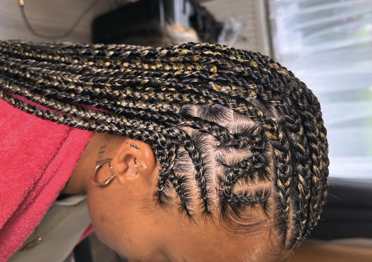 Cornrow with braids  (1/4)