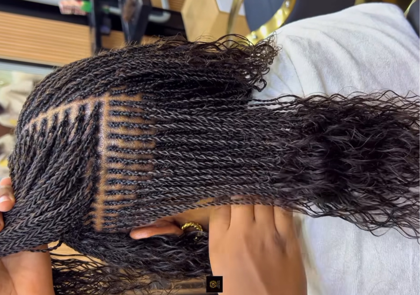 Micro Twist with curly hair extensions 