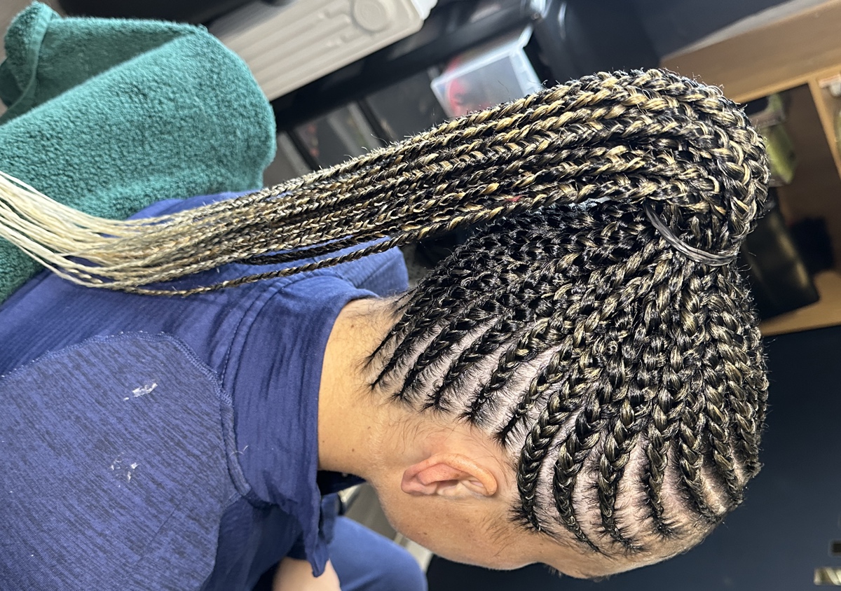 Small cornrow ponytail  (4/4)