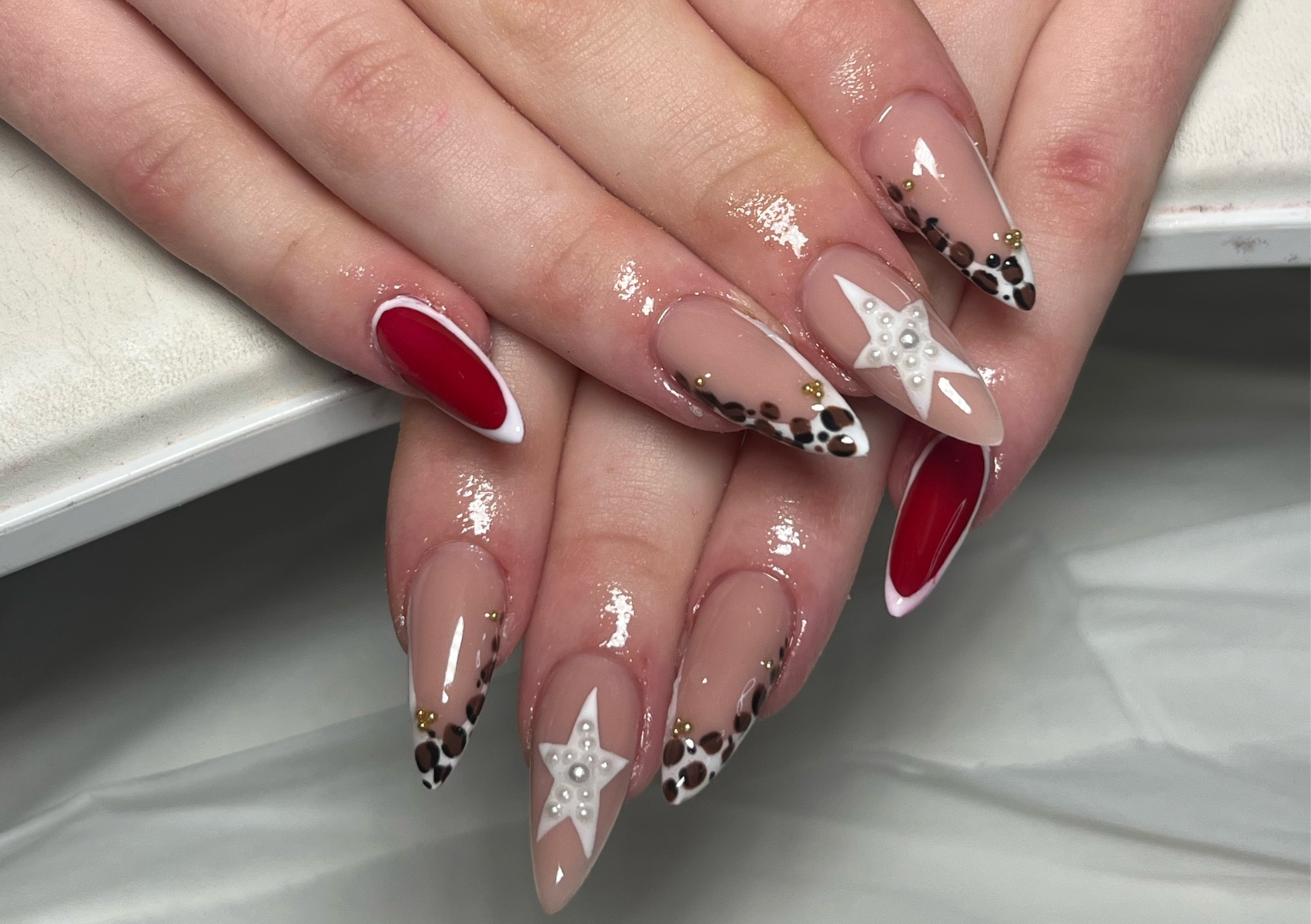 Gel extensions- extreme nail art- fresh set. 