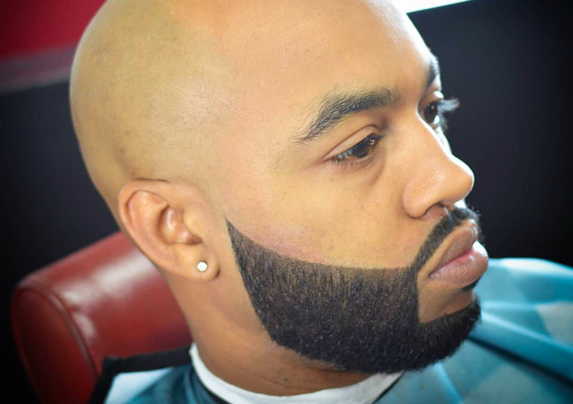 Bald Head, Shave, Semi Beard Color
