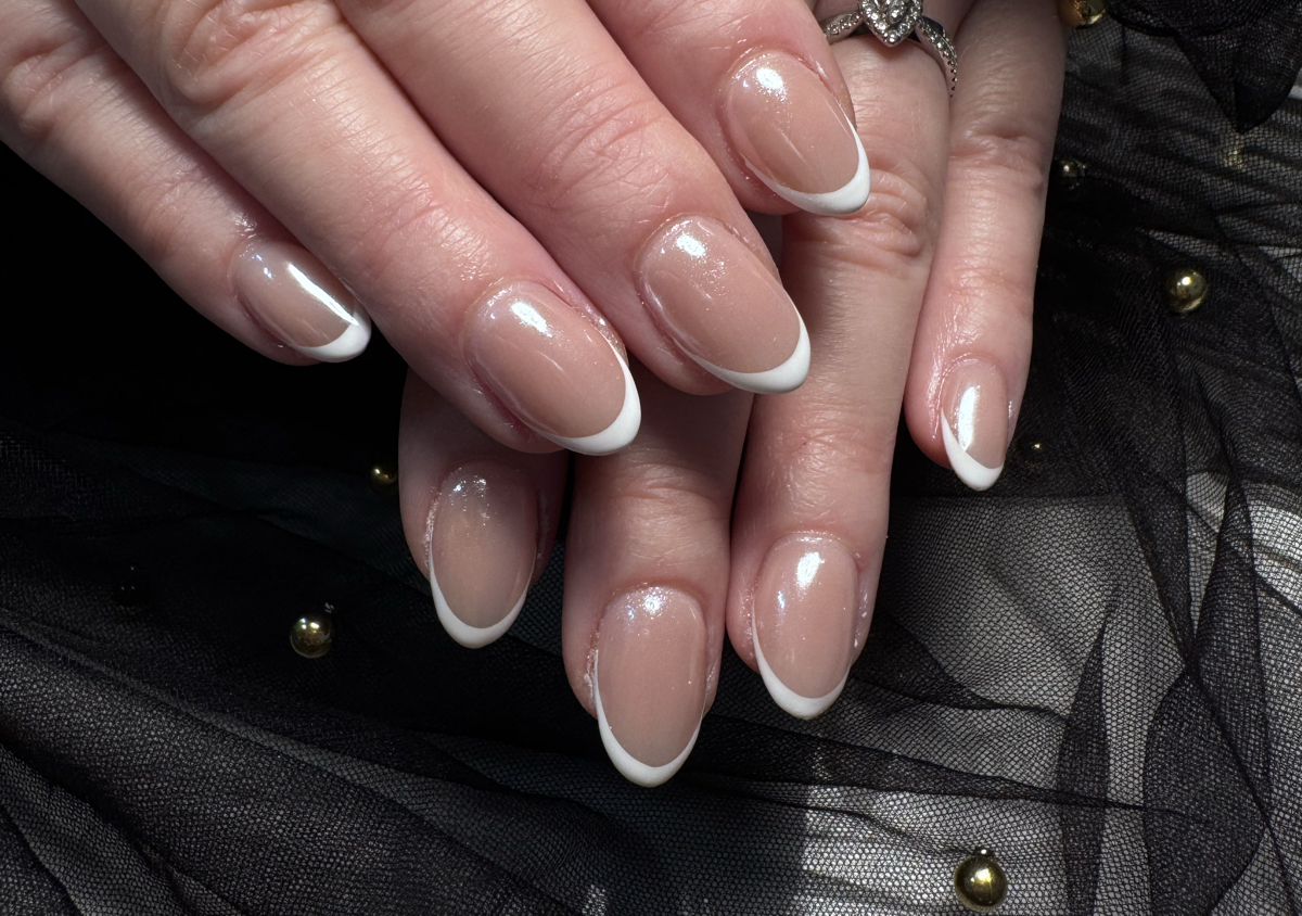 acrylic with French tip 