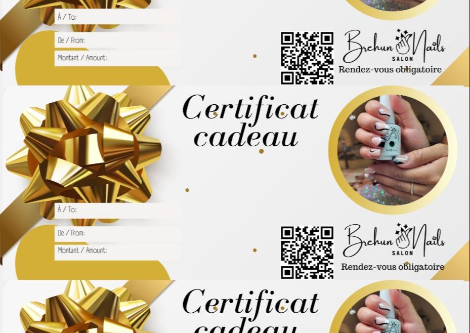 ✨ Certificat Cadeau Brehun Nails 25$ ✨