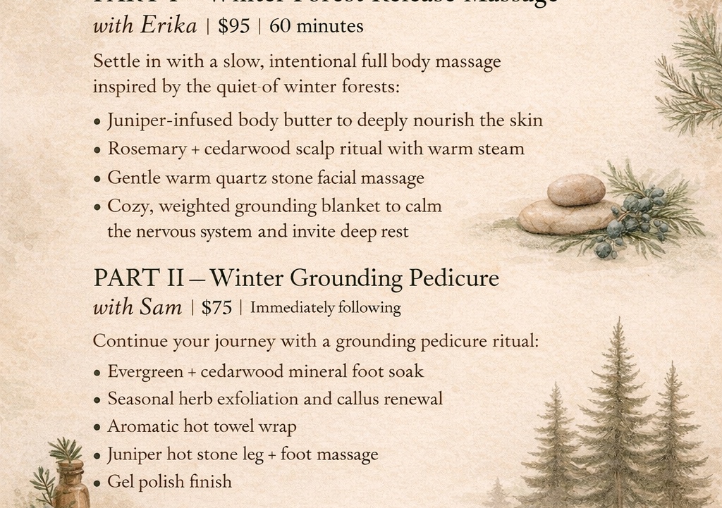 Winter relase facial/ pedi  (sam & Erika) 