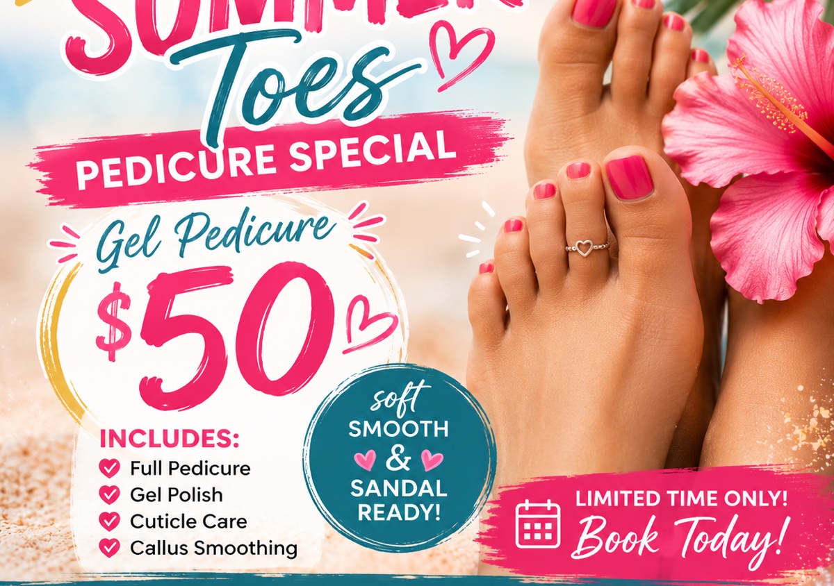 Summer Solo Pedi Special $50