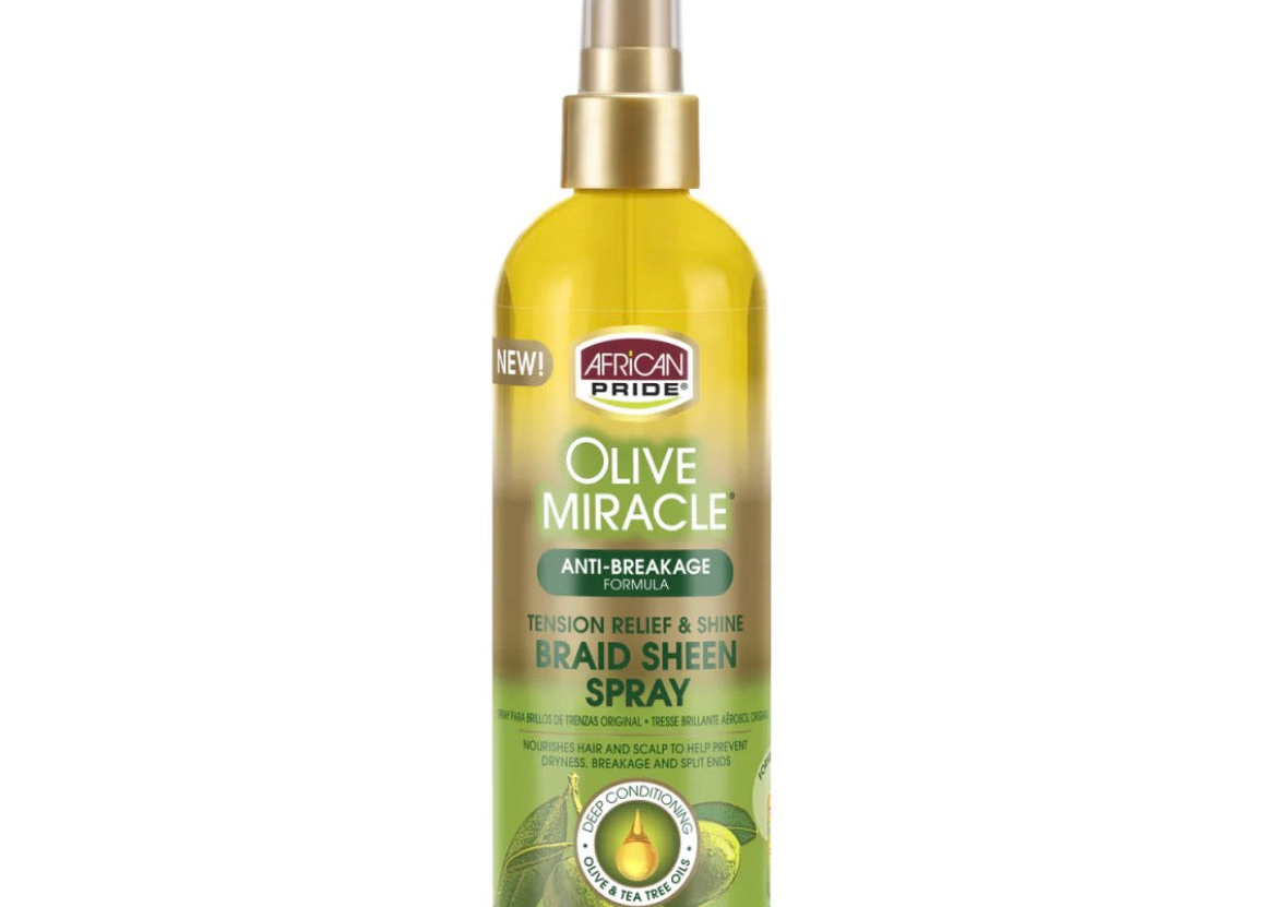 African Pride Olive Miracle Braid Sheen Spray 355ml