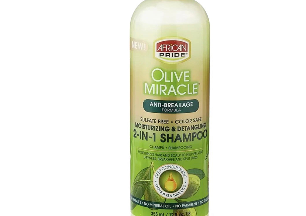 African Pride Olive Miracle 2 in 1 Shampoo 355ml