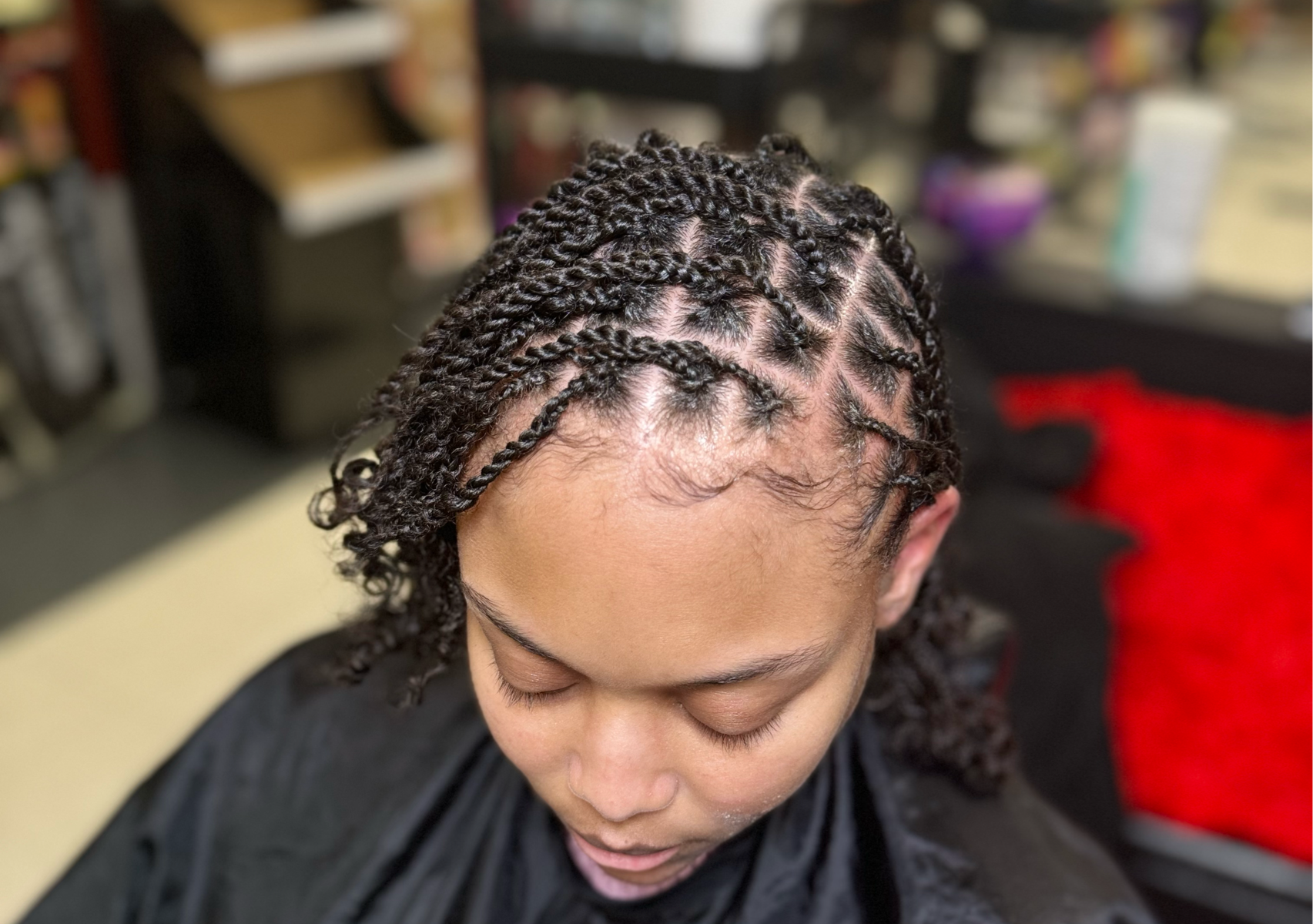 Natural Hair Box Braids - (Women-no hair added)- Shampoo Included