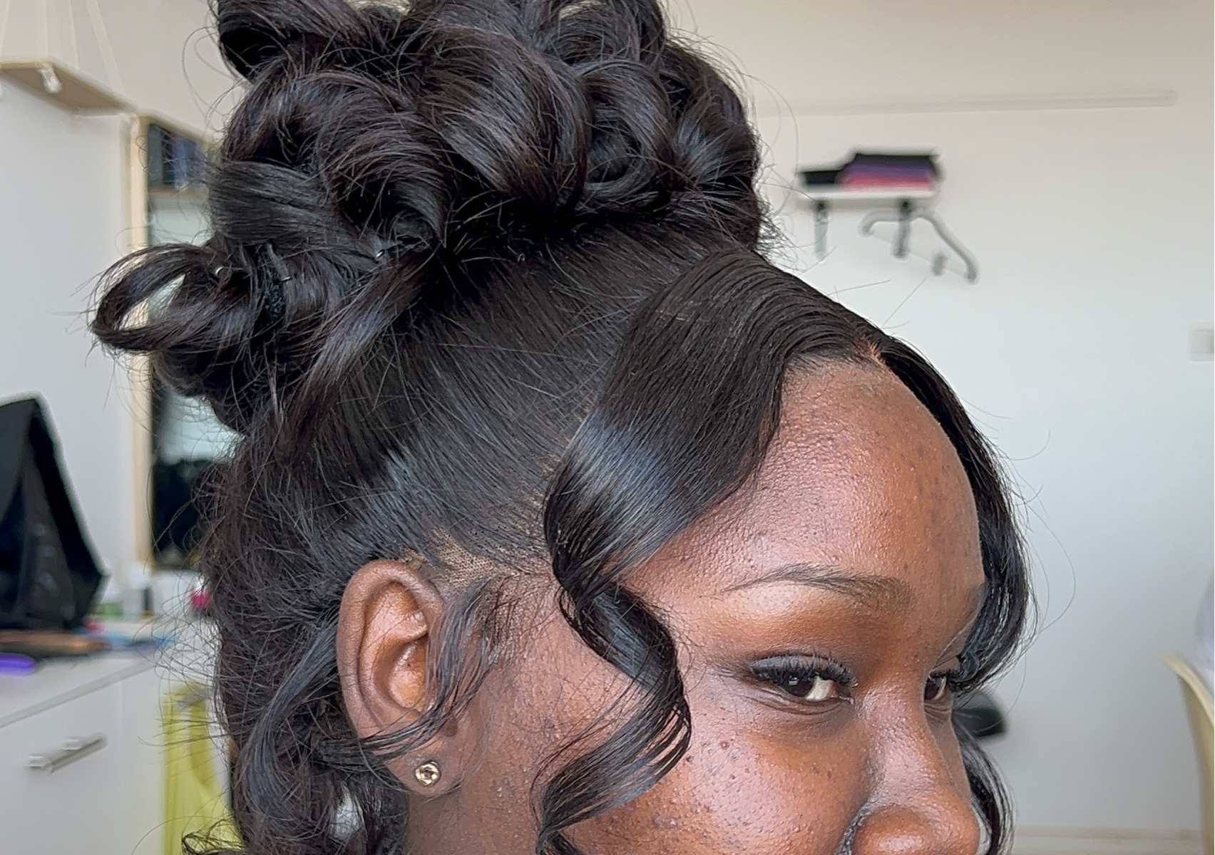 Curly updo