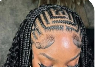 Corn row box braids 