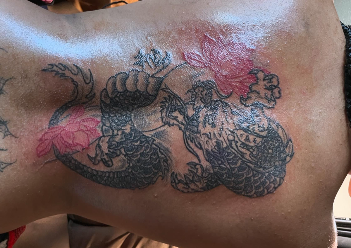 Full chest piece tattoo