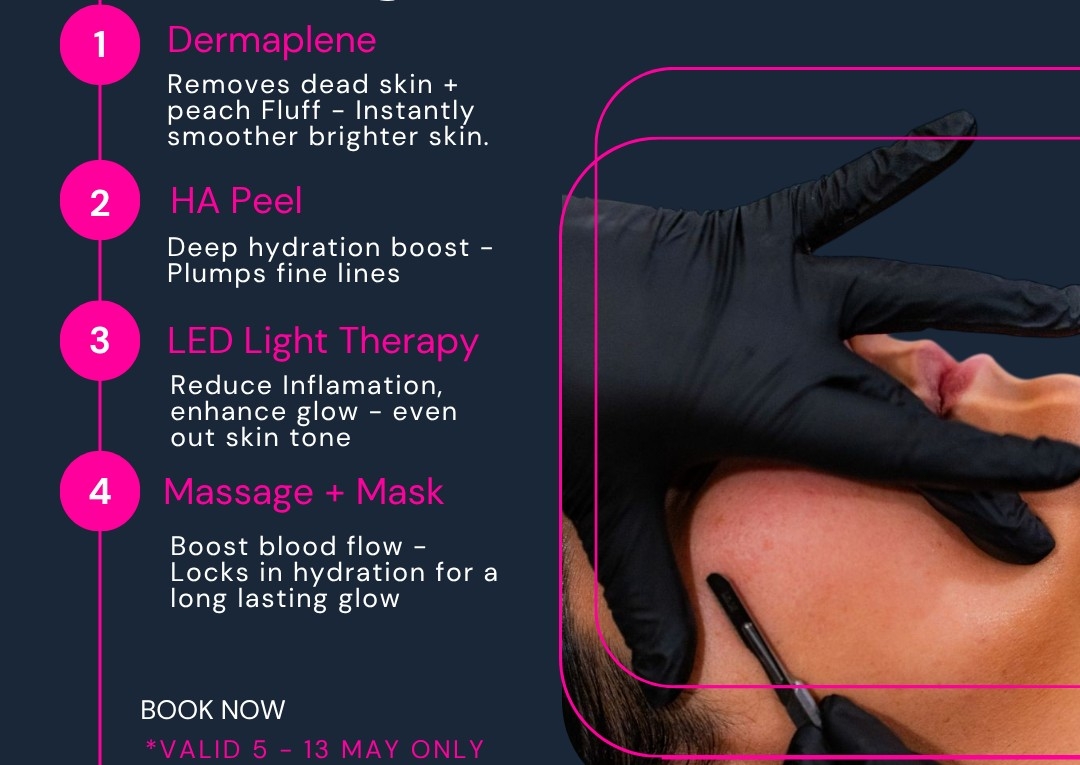 Glow Package ( Dermaplane+ HA Peel)