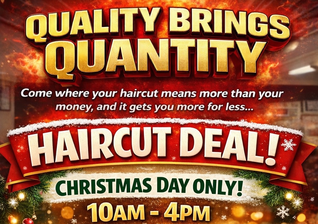 🎄✂️ LAST-MINUTE CHRISTMAS HAIRCUT DEAL💈 $65 Xmas Day Haircut deal