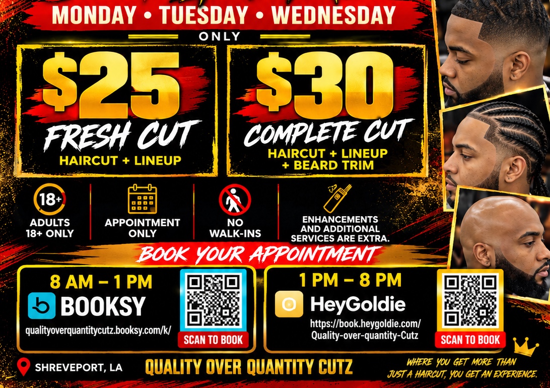 💈🔥 MIDWEEK CUT DEAL AT QUALITY OVER QUANTITY CUTZ! 🔥💈 (1/2)