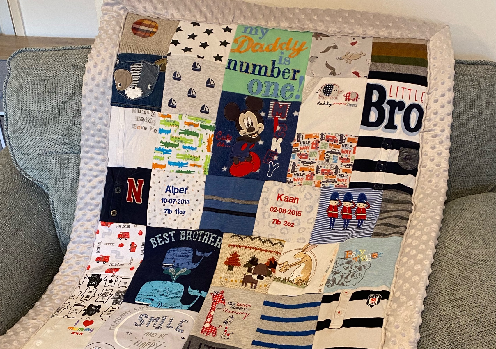 Memory blanket- baby clothes 