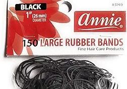 #3149 Annie Rubber Bands Black Large 1 inch