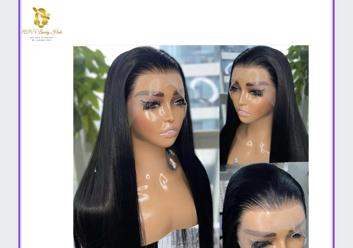 Luxury straight wig windy