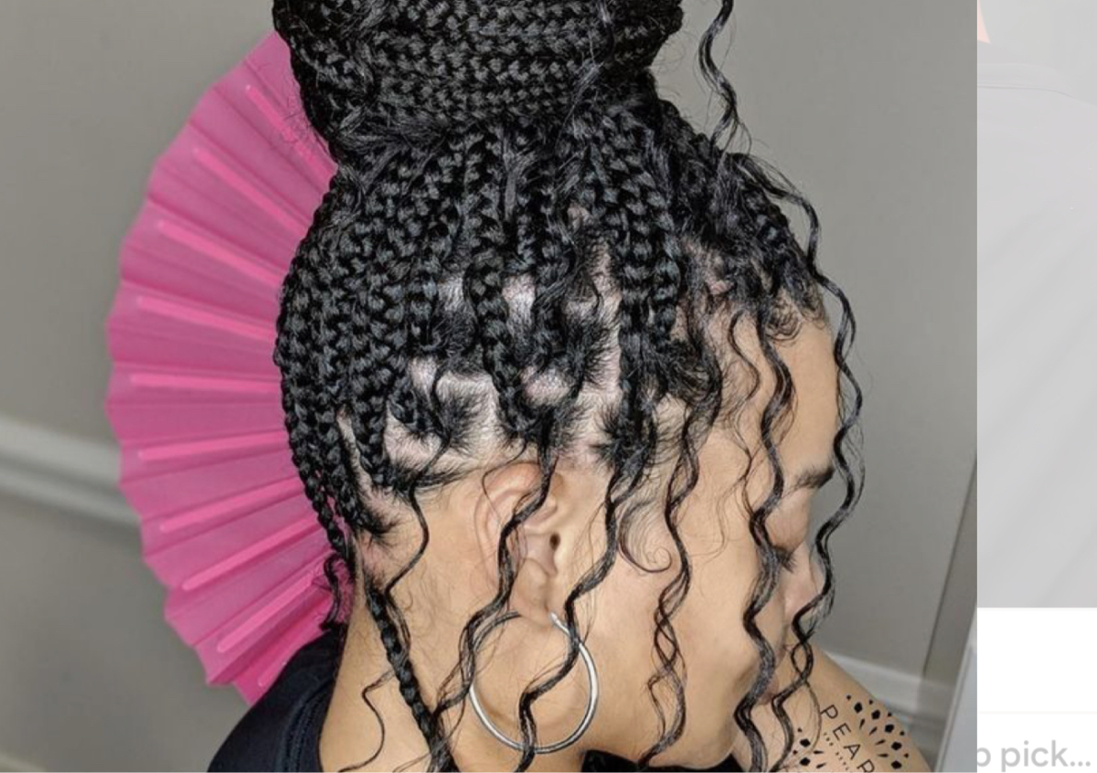 Box braid medium boho midback 