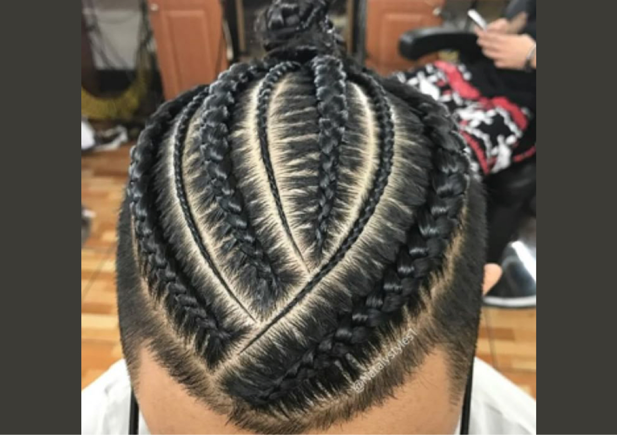 Men cornrows with extensions (up to 8)