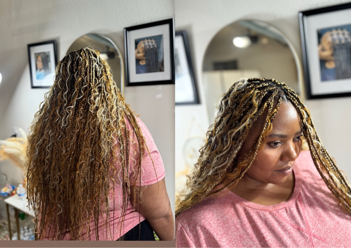 Touch up box braids boho waist lenth 