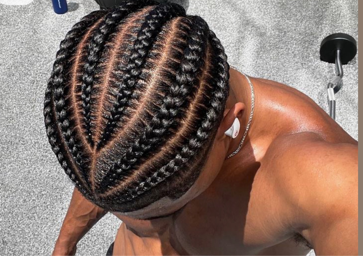 Men cornrows no extensions (up to 8)