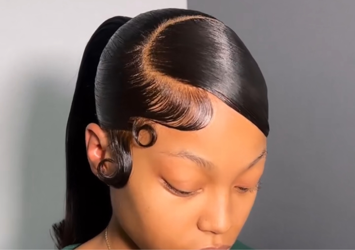 Pony tail side swoop with bundles hair 